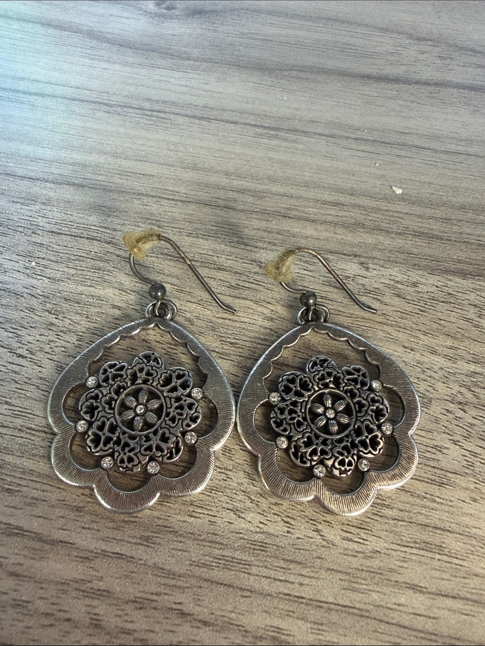 Brighton Silver Floral Filigree Drop Earrings